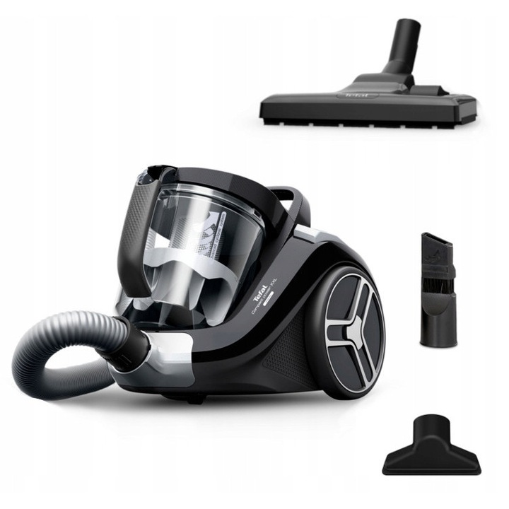 Прахосмукачка без торба Tefal Compact Power XXL 750W, капацитет 2,5л, 3-степенна филтрация, 8,8м обхват