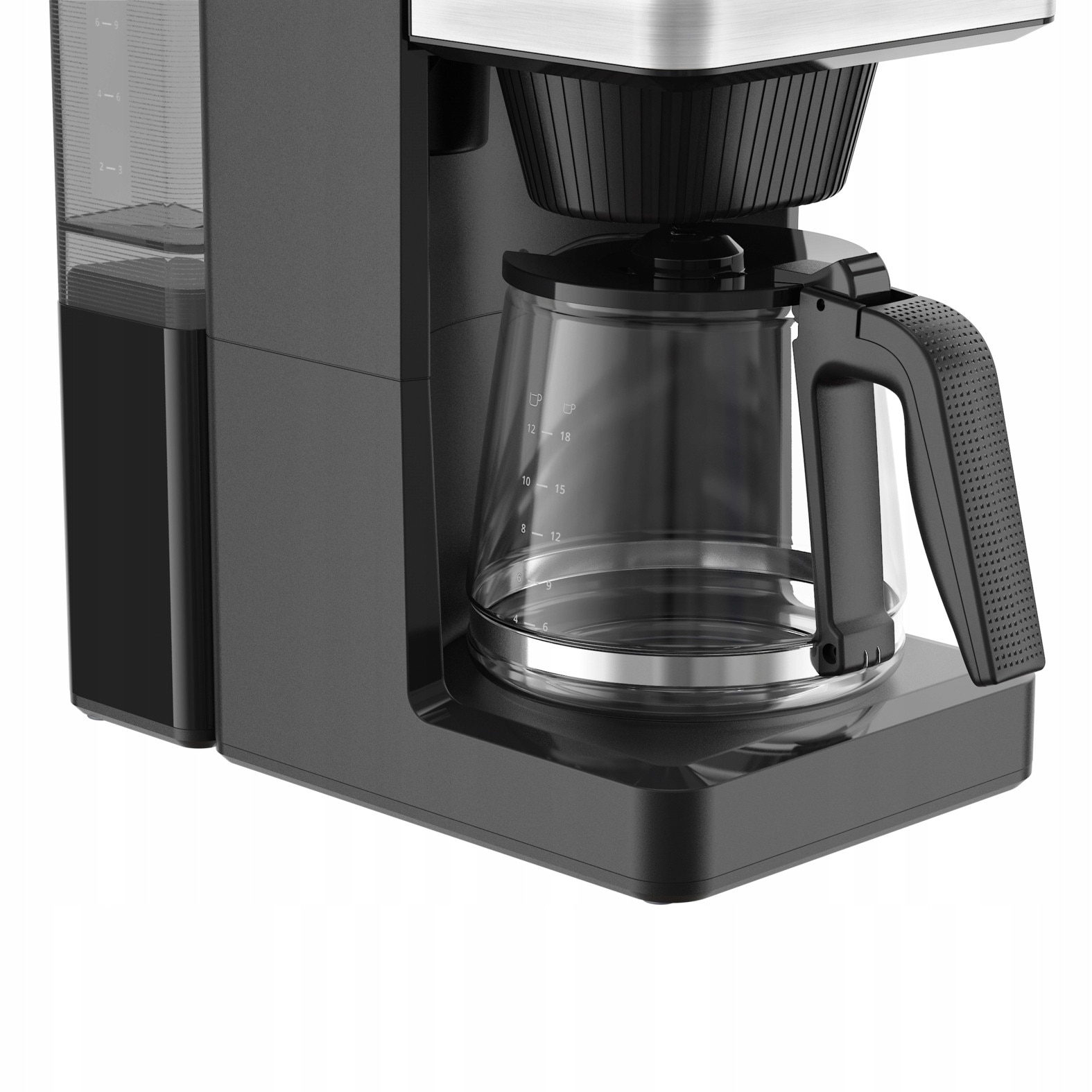 Cafetiera cu filtru Krups Grind&Brew XL KM8428 KM842810, rasnita conica inox incorporata, 1,5 l, 1000 W, timer si pastrare caldura pana la 120 min, negru/argintiu