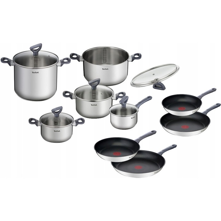 Set oale cu capac de sticla tigai TEFAL Cook&Clip Intuition