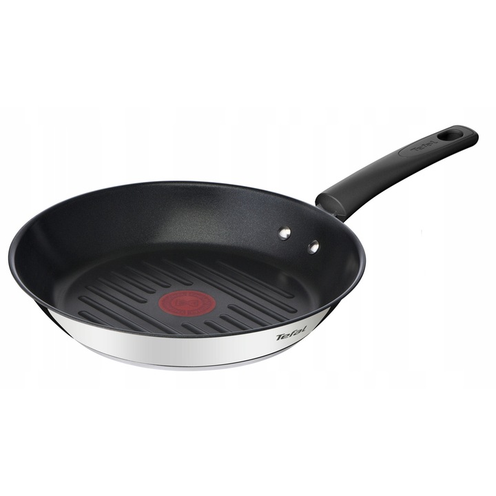 Tigaie grill round Tefal Duetto+, 26cm, inox, rezistent la coroziune