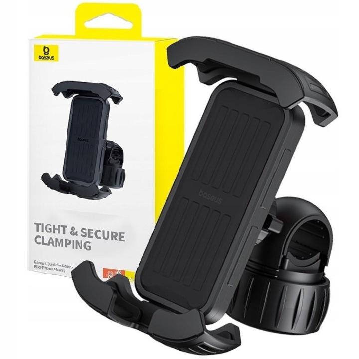 Suport telefon bicicleta Baseus QuickGo, negru, pentru dispozitive 5.7"-7.2", montare pe ghidon