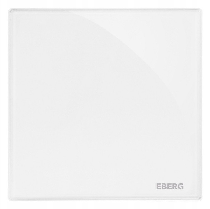 Ventilator baie EBERG EVO 100, alb lucios, front sticla, silentios