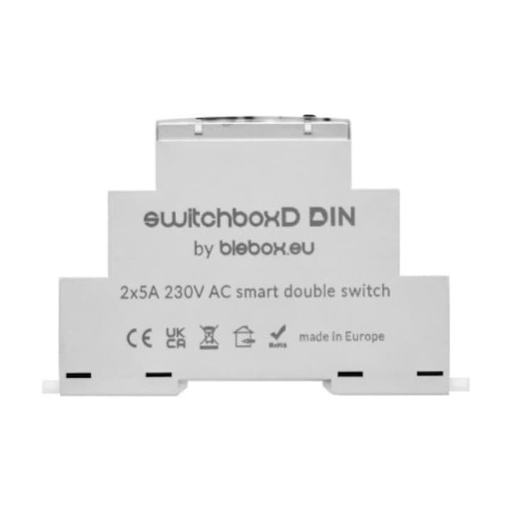 SwitchBoxD DIN, 2 canale, WiFi, 230V, montaj pe sina DIN, IP20