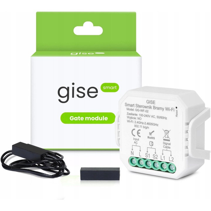 WiFi модул за управление на порти, Gise, GG-WF-02, интеграция с Tuya, десетки функции, 230V