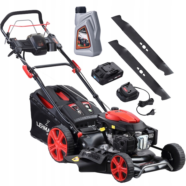 Masina tuns iarba, Lehmann 9KM, 53cm, electric start, 70L, set complet