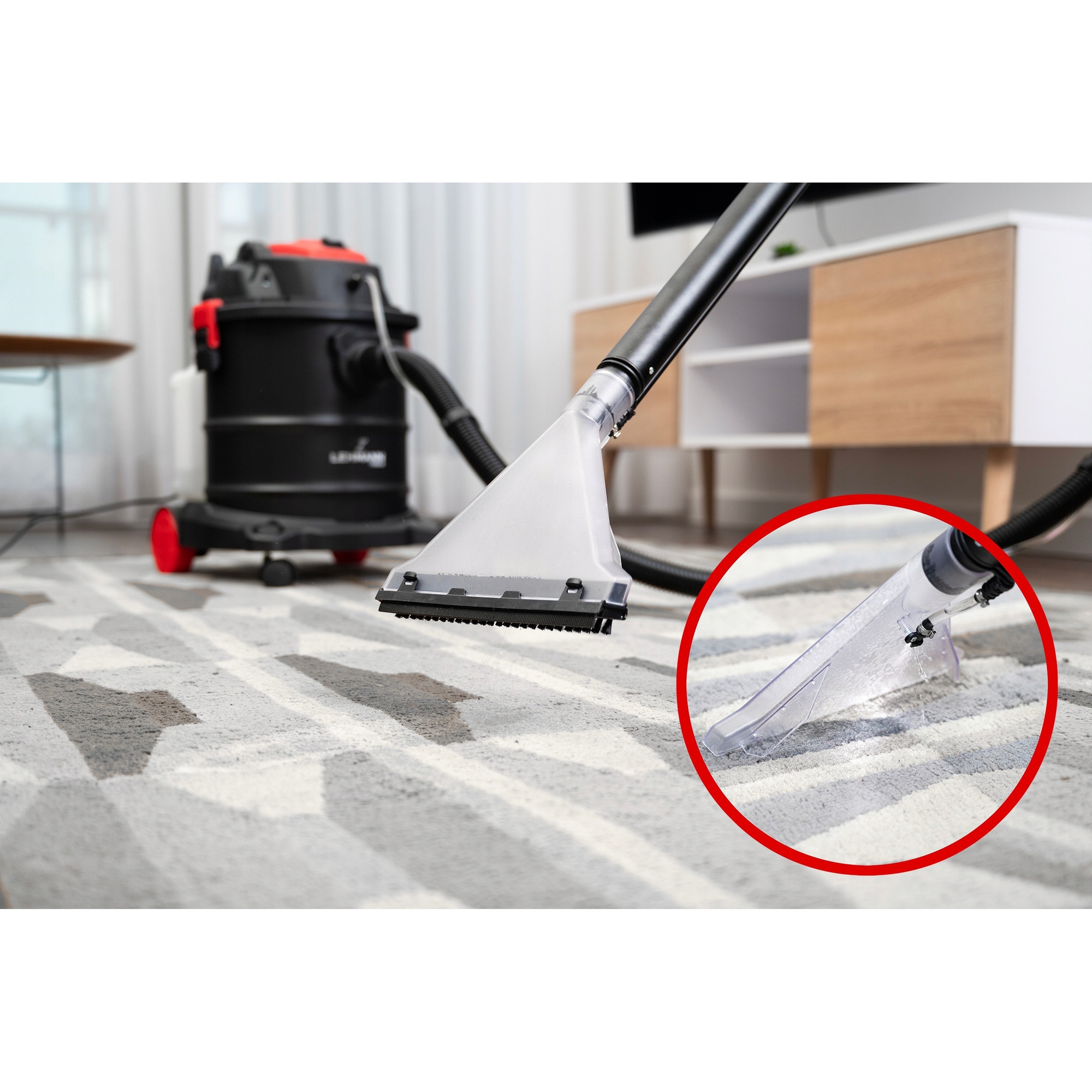Aspirator de curățare Lehmann UltraWash, 2000W, 3L detergent, 20L apă, set 6 duze, 38x33x49cm