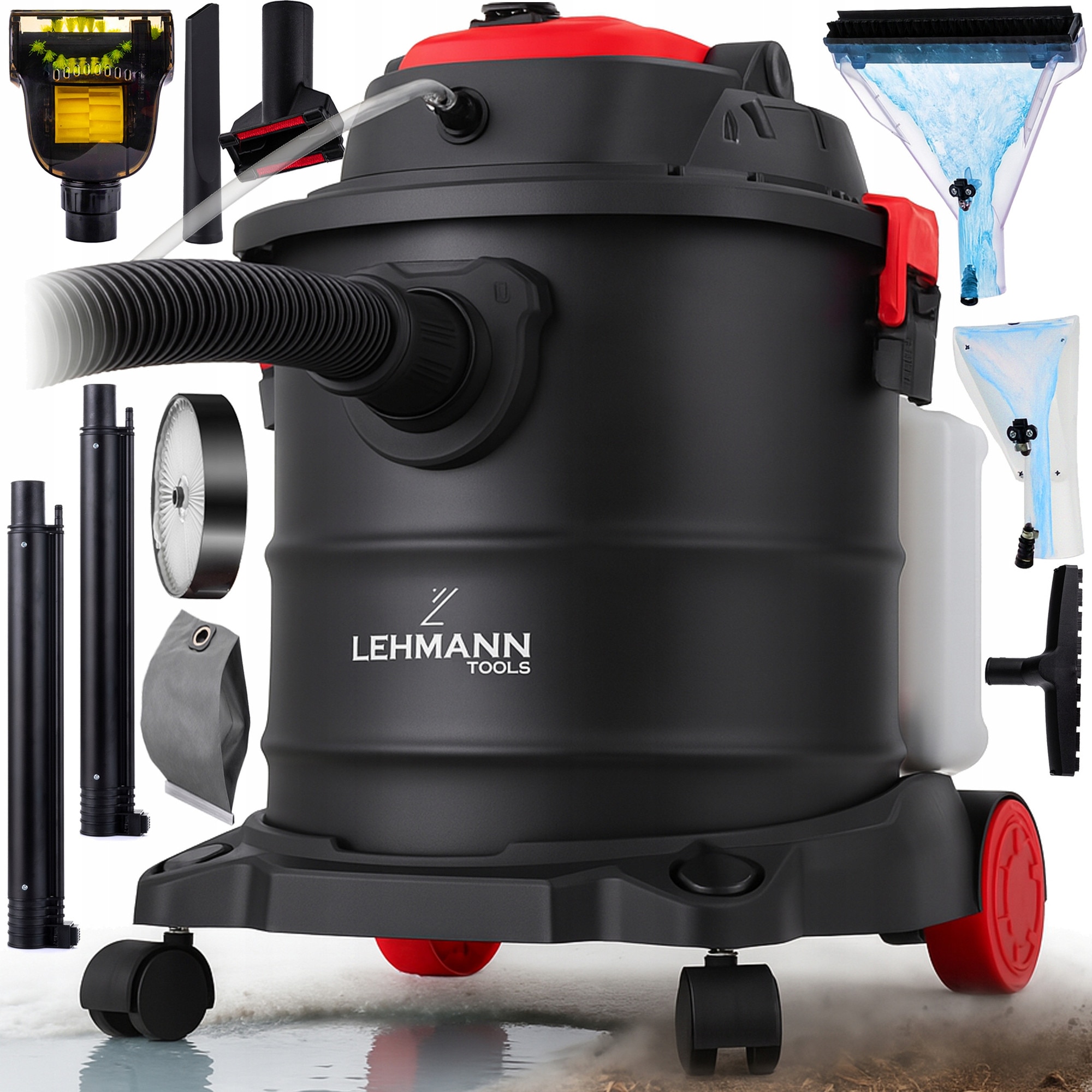 Aspirator de curățare Lehmann UltraWash, 2000W, 3L detergent, 20L apă, set 6 duze, 38x33x49cm