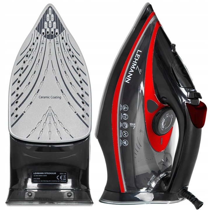 Fier de calcat cu abur Lehmann, ceramica, 3000W, 380ml, functie verticala, 9 in 1