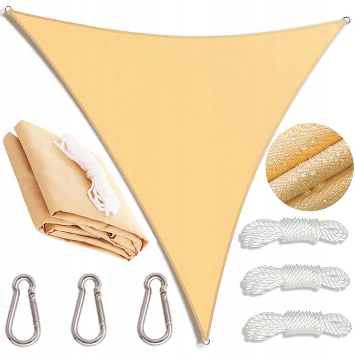 Zagau de soare Kanwod, 4x4m, impermeabil, bej, 180g/m2