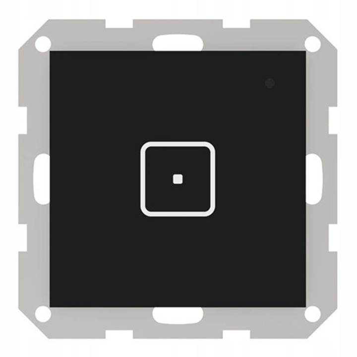 Egyszerű kapcsoló FS-01M, fekete, süllyesztett szerelés, mérete 55x55mm, keret nélkül