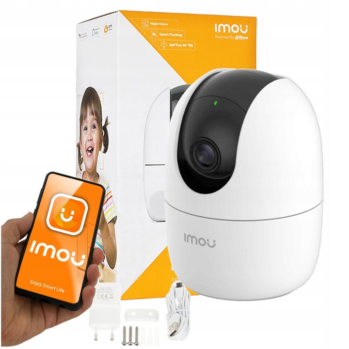 Camera IP Imou Ranger 2, 2K, audio bidirectional, rotire 355°, 10m IR, 78x106mm