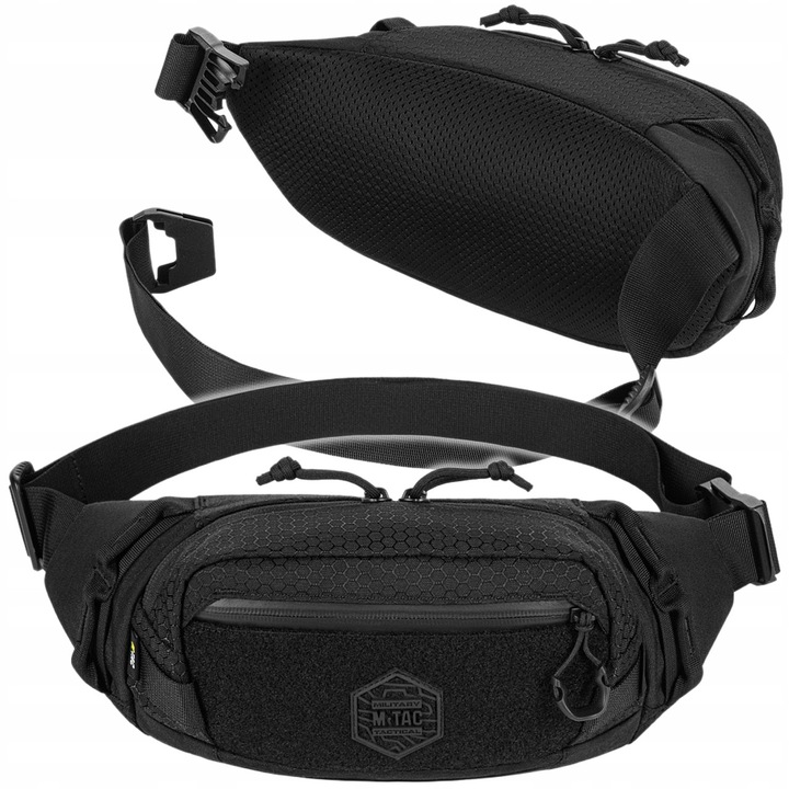 M-Tac Tactical Waist Bag Hex sporttáska, 1 rekeszes, Cordura 500D, fekete, 250g