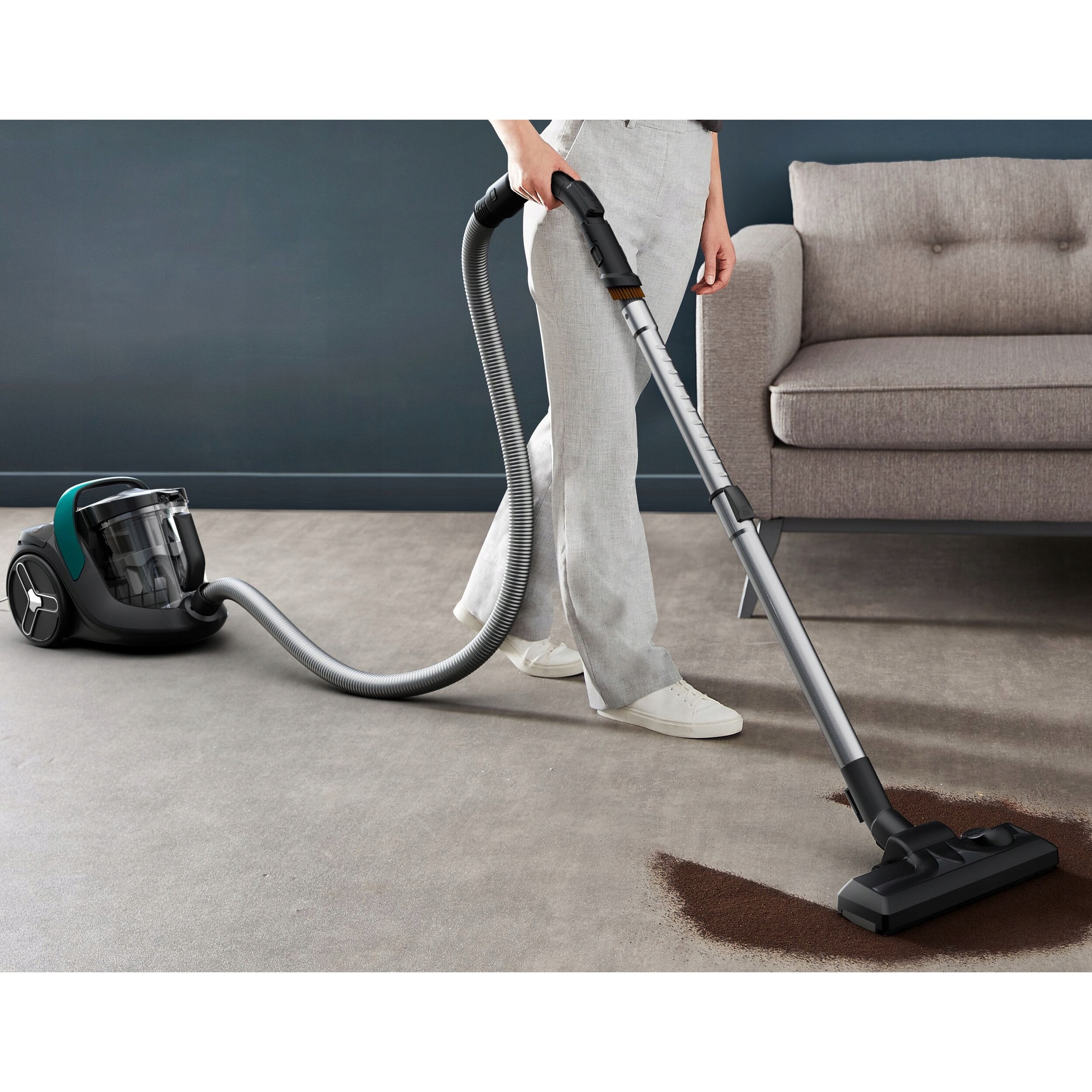 Aspirator fara sac Tefal X-Trem Cyclonic Max, 750 W, 2,5 L, filtru HEPA, 9 m, roti 360°
