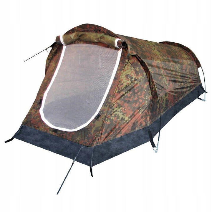 Cort camping 1 persoana MFH Schwarzenberg, 210x90x90cm, impermeabil, camuflaj Flecktarn