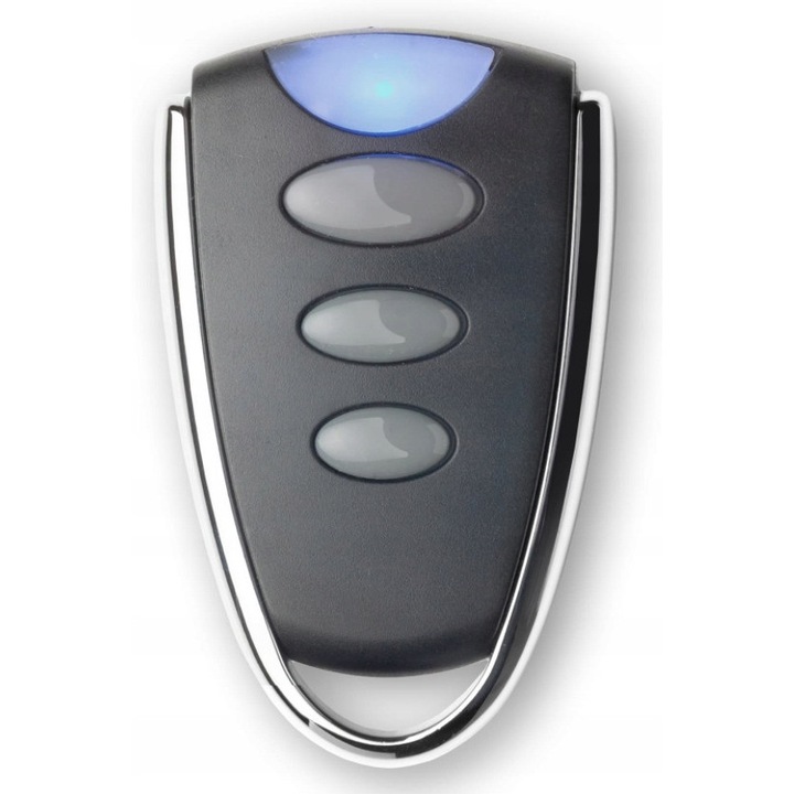 Telecomanda de control pentru porti, model Trojkat, 3 butoane, 433,92MHz, dimensiuni 52x33x10mm, set