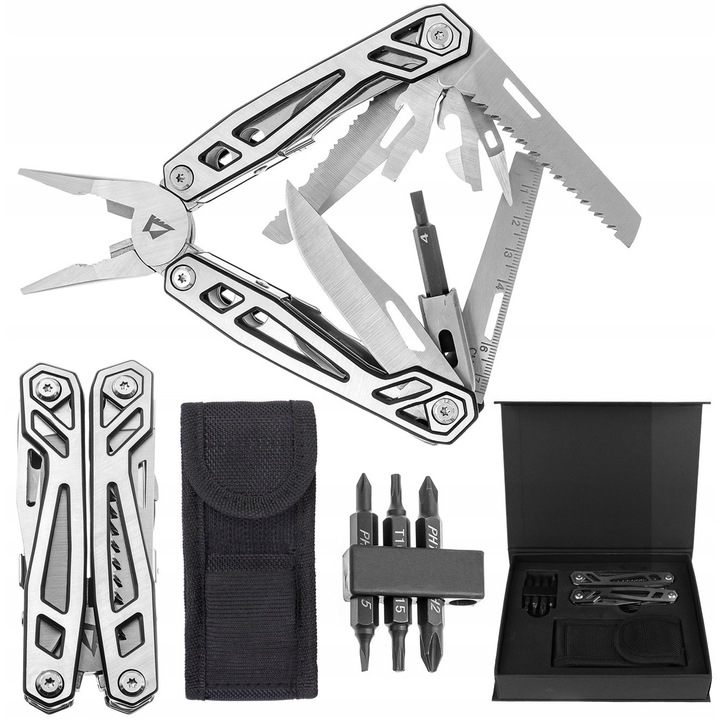 Multitool Bullet Ant Gift Box, Dominator, 13 functii, argintiu, 105x43x22mm