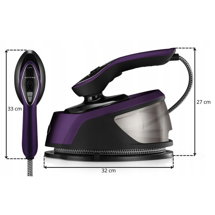 Steamer pentru imbracaminte Mozano Smart Care, 2500W, 3 niveluri de abur, negru-violet, 600ml