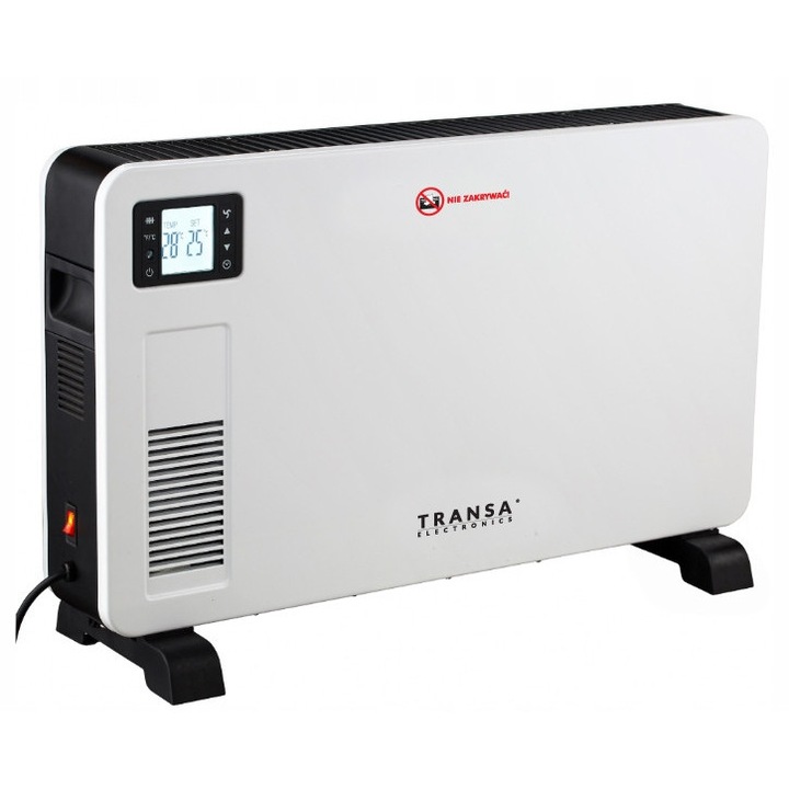 Convector electric Transa Electronics TE-05, 1000W/1300W/2300W, cu termostat, telecomanda, 68,5x43,5x22cm, set complet