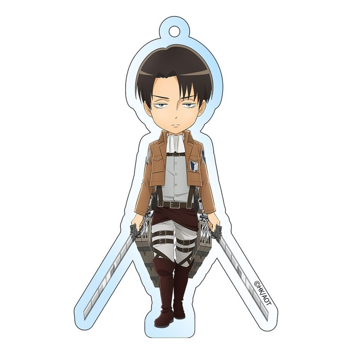 Breloc holografic Levi, Attack on Titan, 8 cm, multicolor
