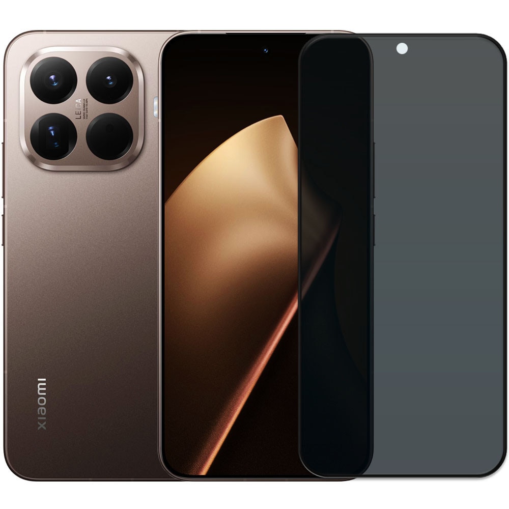 Folie din sticla securizata pentru Xiaomi 15T Pro, HAMSTERBOX Privacy Shield, Protectie completa ecran, Full face, Aplicare rapida, Case Friendly, Negru