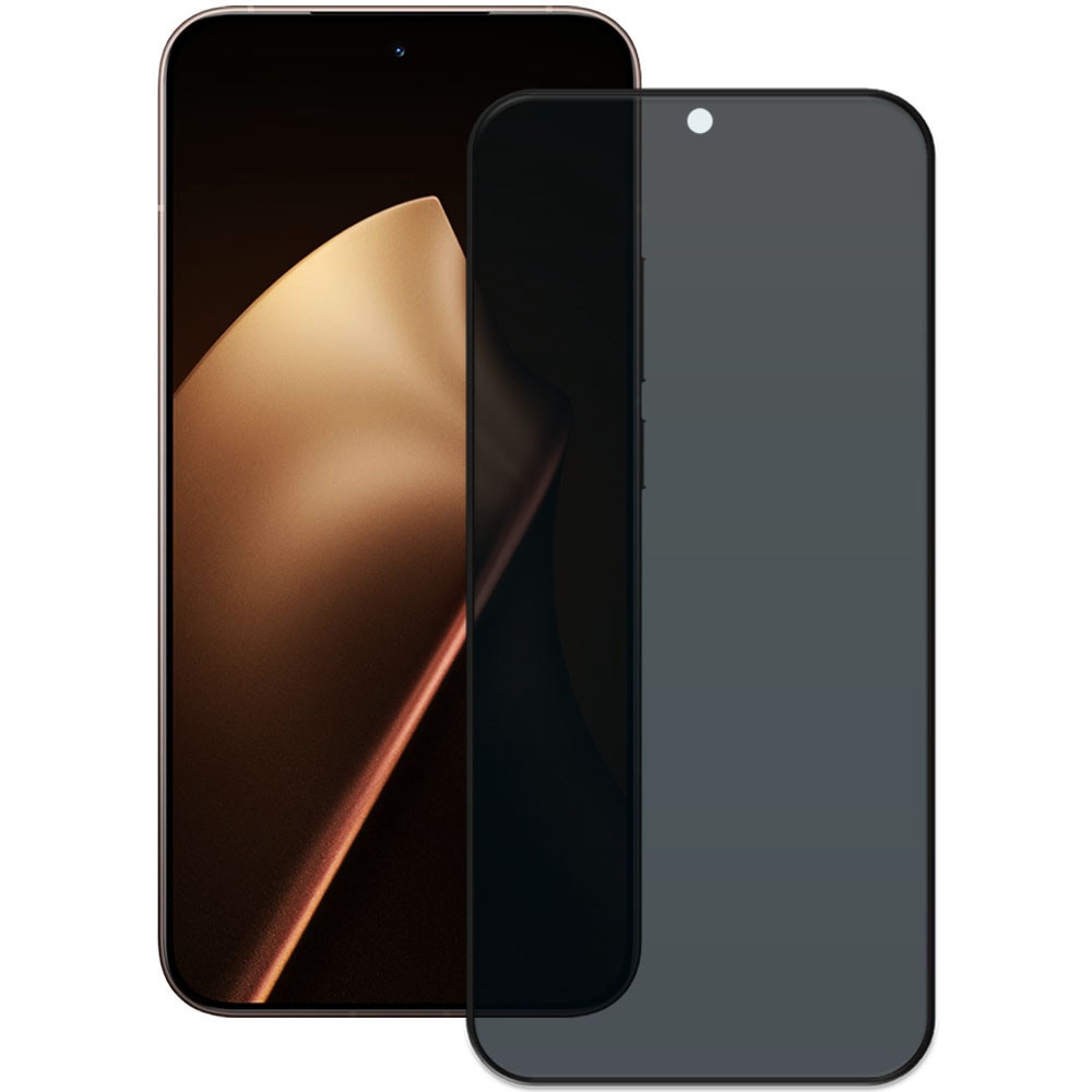 Folie din sticla securizata pentru Xiaomi 15T Pro, HAMSTERBOX Privacy Shield, Protectie completa ecran, Full face, Aplicare rapida, Case Friendly, Negru