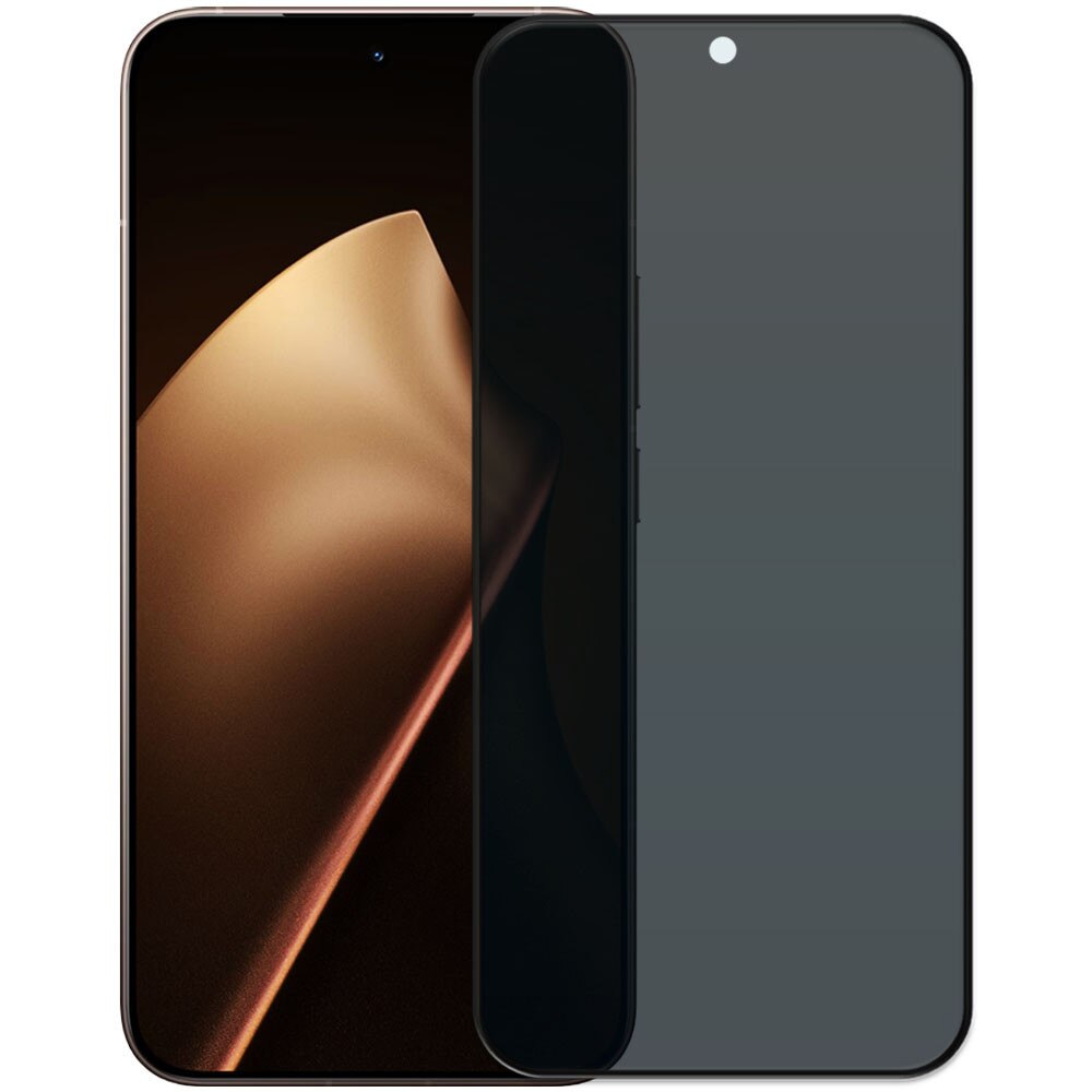 Folie din sticla securizata pentru Xiaomi 15T Pro, HAMSTERBOX Privacy Shield, Protectie completa ecran, Full face, Aplicare rapida, Case Friendly, Negru