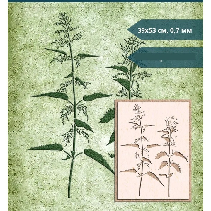Sablon Perete vopsire, tencuiala model Urzica si Ierburi de Pajiste MXSP7656 390 x 530 mm