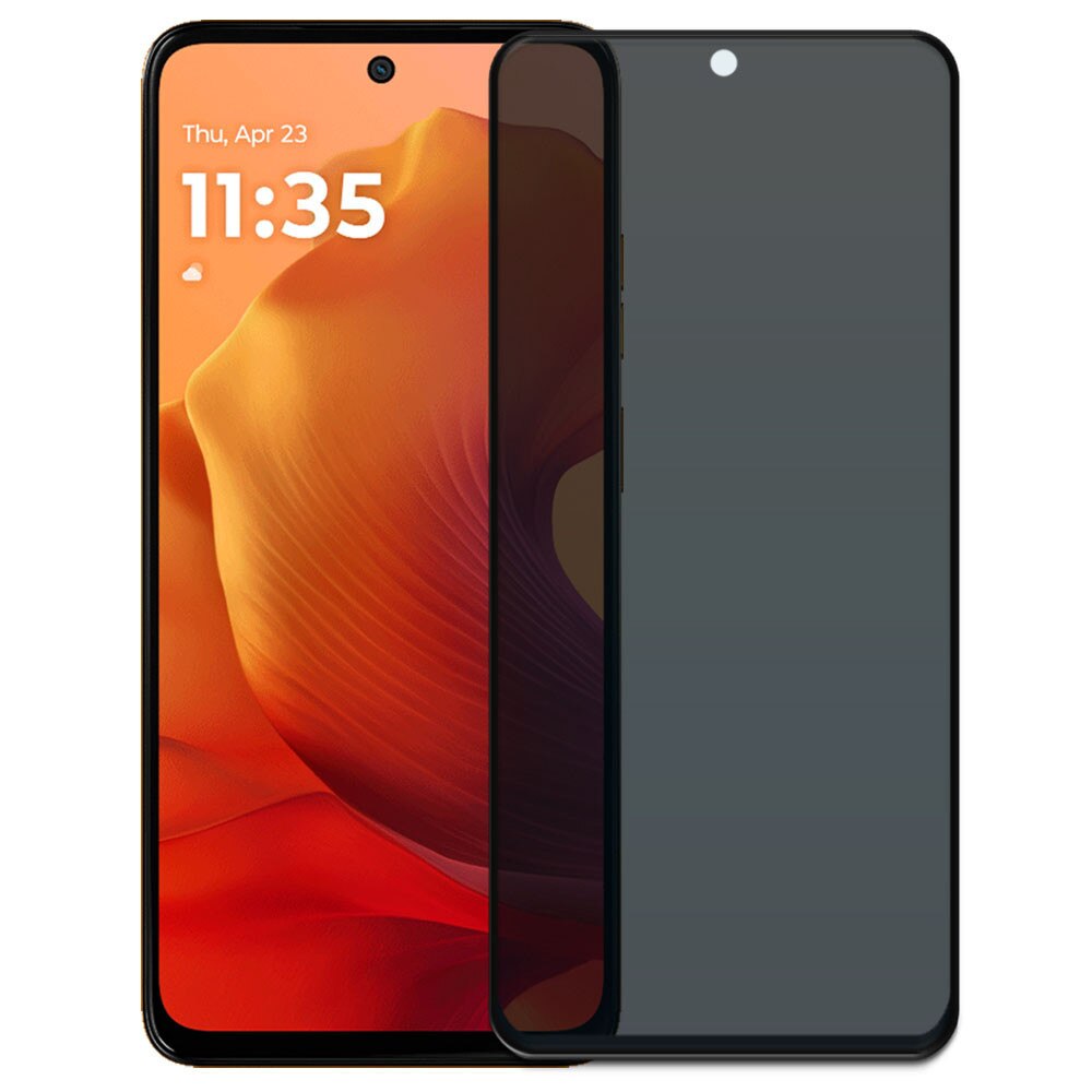 Folie din sticla securizata pentru Motorola Moto G15, HAMSTERBOX Privacy Shield, Protectie completa ecran, Full face, Aplicare rapida, Case Friendly, Negru