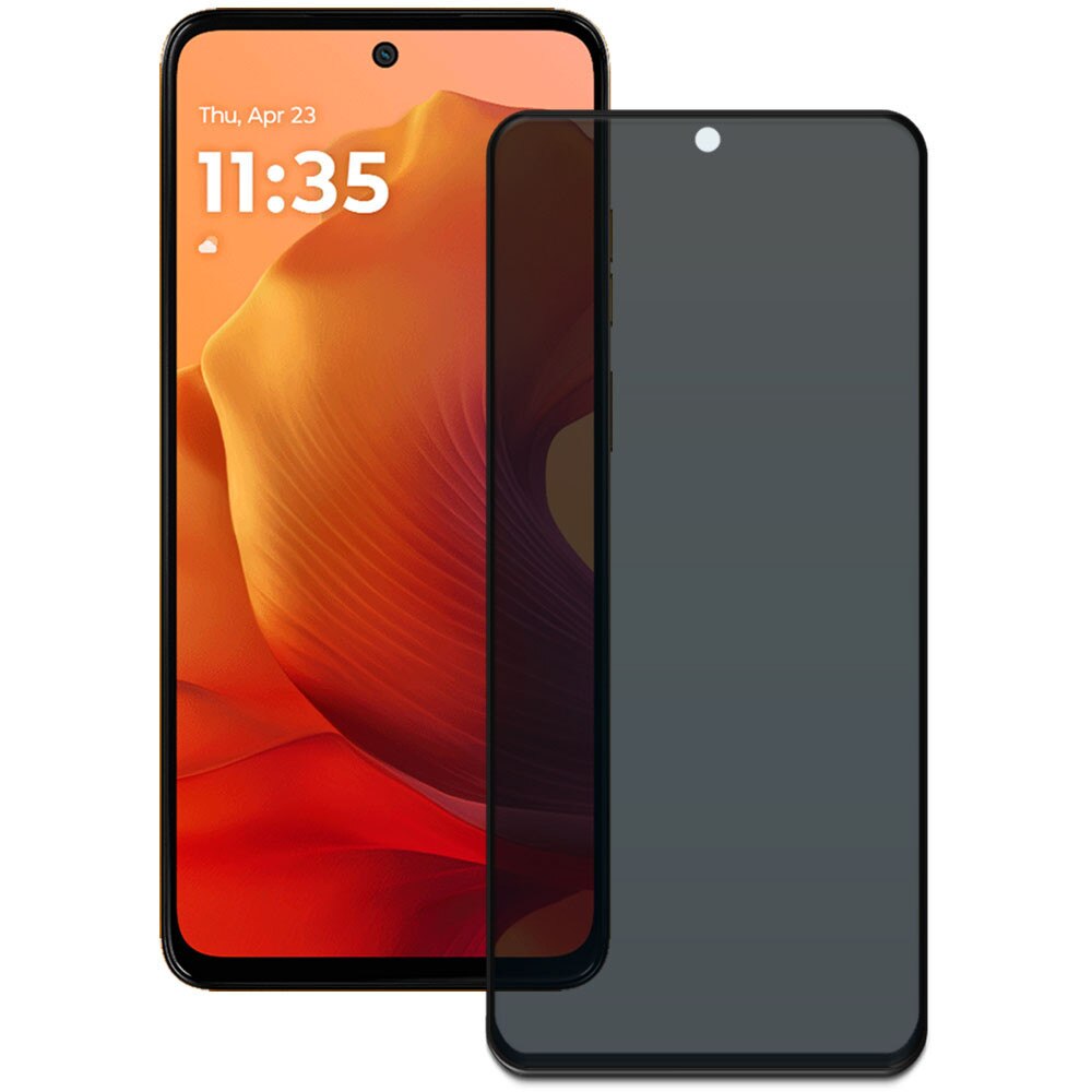 Folie din sticla securizata pentru Motorola Moto G15, HAMSTERBOX Privacy Shield, Protectie completa ecran, Full face, Aplicare rapida, Case Friendly, Negru