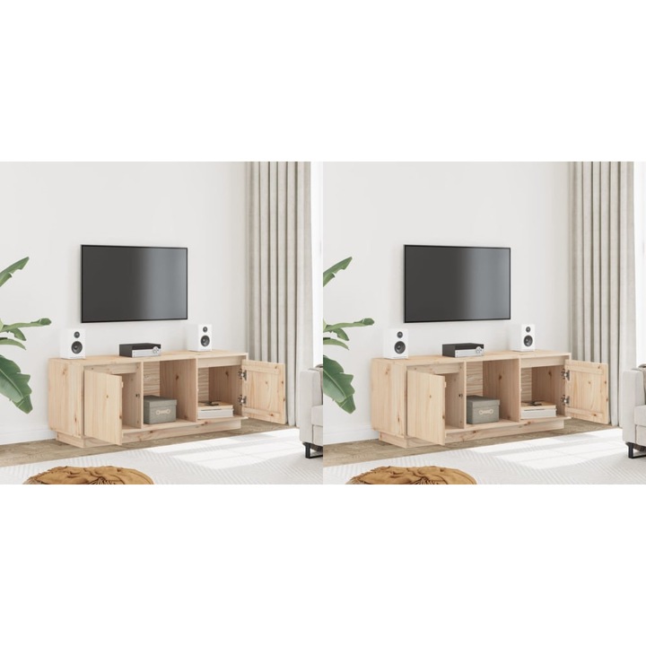 Comoda TV, 110, 5x35x44 cm, lemn masiv de pin