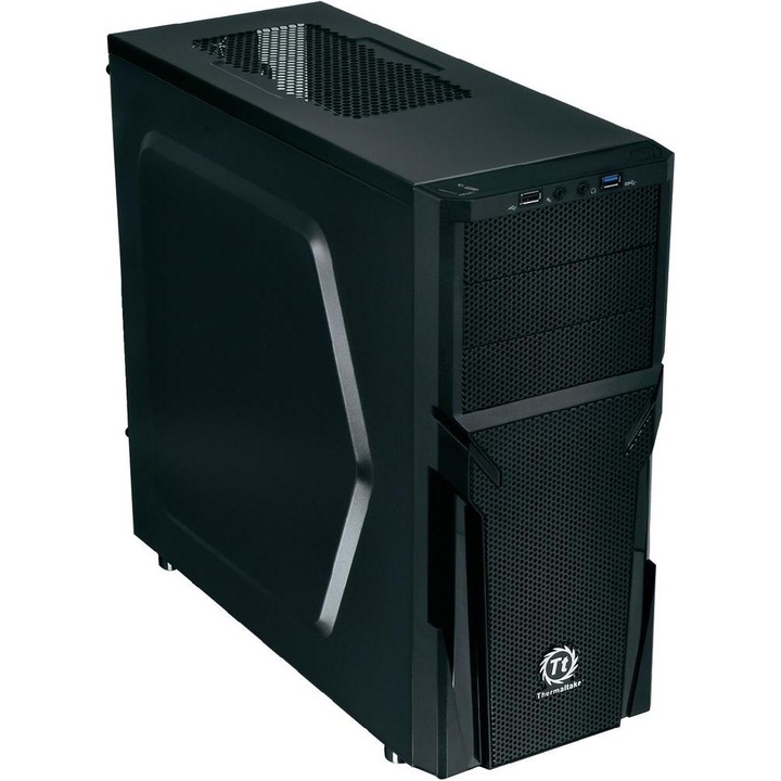 Кутия Thermaltake Versa H21, ATX, Mid Tower, Без захранващ блок, Черна