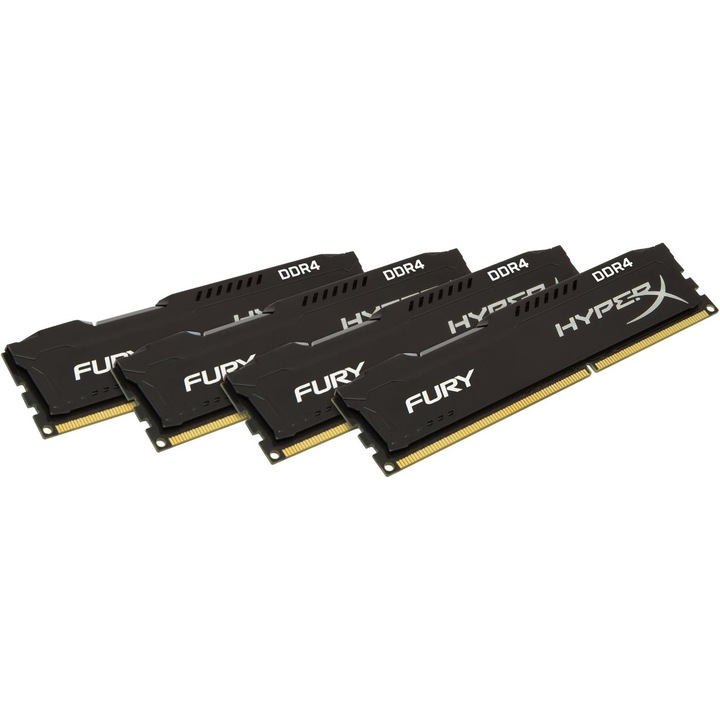 Памет Kingston HyperX FURY Black, 32GB (4x8GB) DIMM, DDR4, 2400MHz, CL15, 1.2V