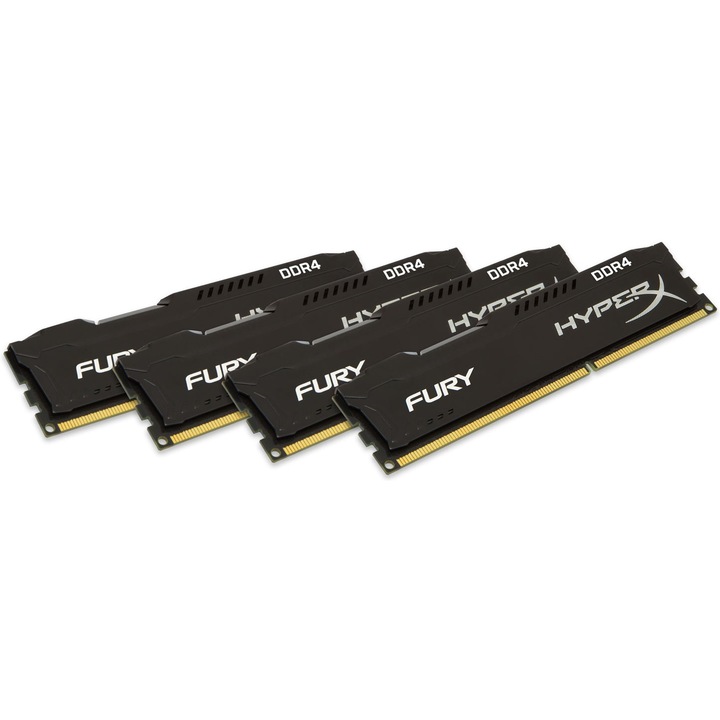 Memorie HyperX FURY Black 16GB, DDR4, 2400MHz, CL15, 1.2V, kit 4x4GB