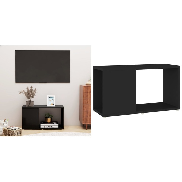 Comoda TV, negru, 60x24x32 cm, PAL