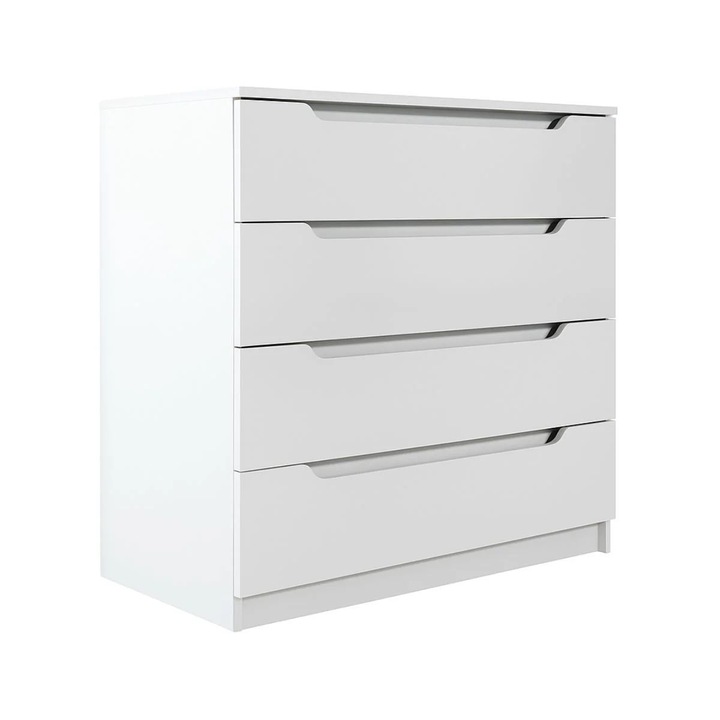 Comoda alba cu 4 sertare din PAL melaminat 94x90x45 cm Fulya Ipar