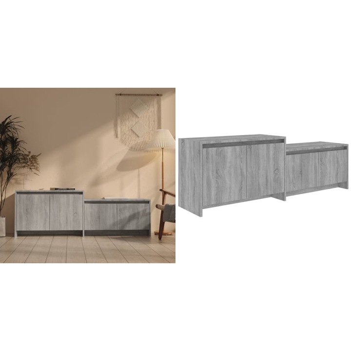 Comoda TV, stejar sonoma gri, 146, 5x35x50 cm, PAL