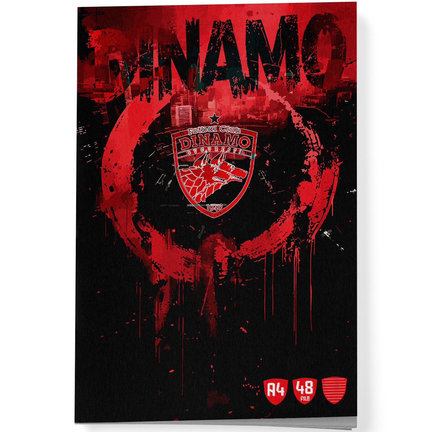 Caiet A4 Romana Rosu/Negru Dinamo.