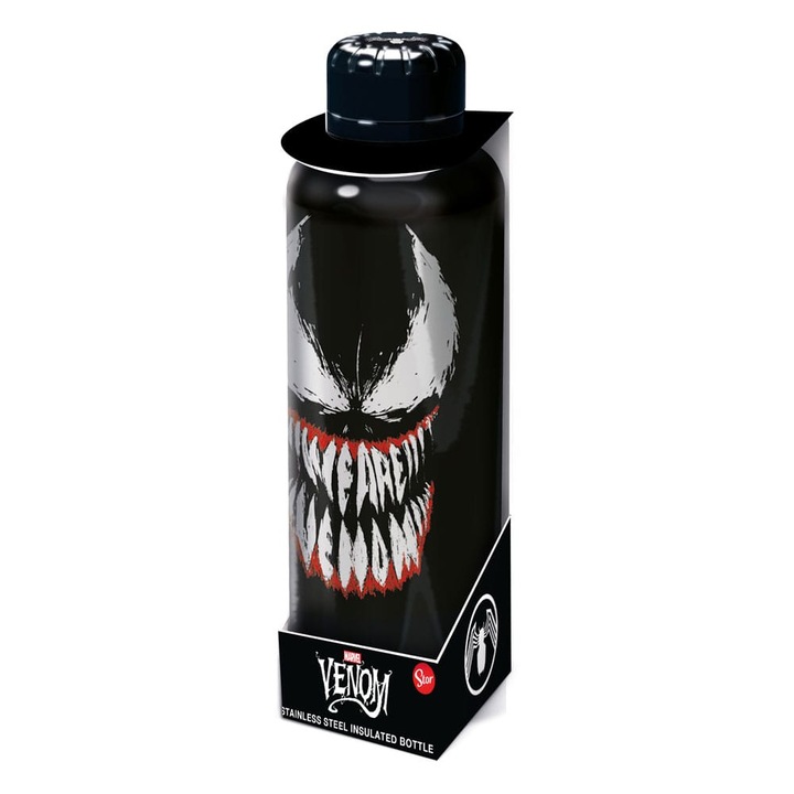Sticla de apa Venom 500 ml, STOR, design modern, negru