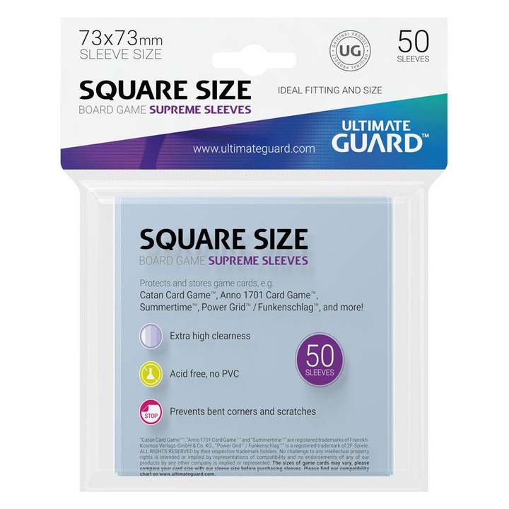Könyvvédők, Ultimate Guard, 50 db, 73x73mm