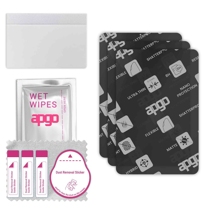 3x apgo MATTE sticla de protectie hibrida compatibila cu TCL NXTpaper, sticla nano flexibila, inlocuire excellenta pentru sticla temperata