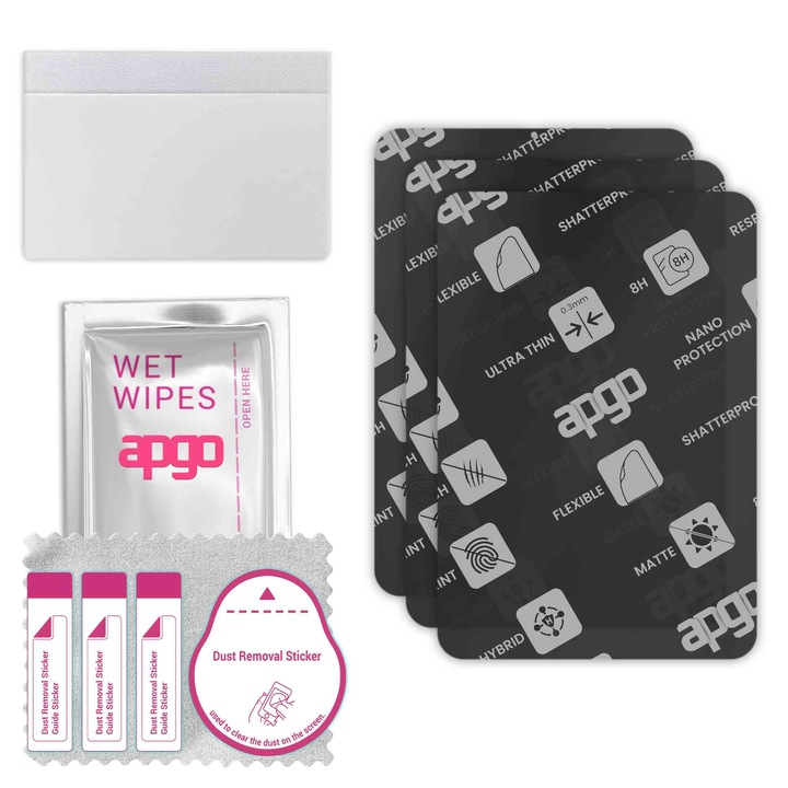 3x apgo MATTE sticla de protectie hibrida compatibila cu Apple iPad mini 6 2021, sticla nano flexibila, inlocuire excellenta pentru sticla temperata