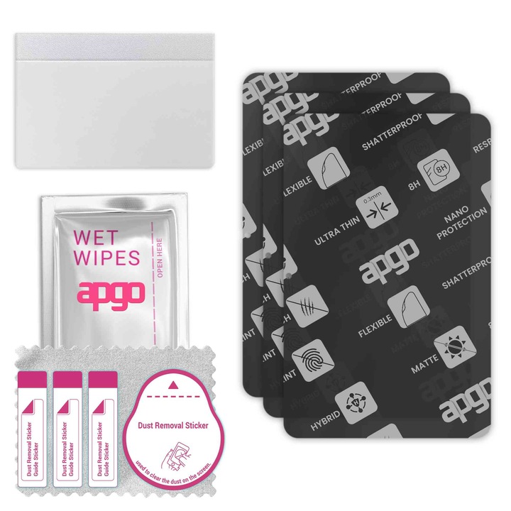 3x apgo MATTE sticla de protectie hibrida compatibila cu TCL Tab 10 HD 4G, sticla nano flexibila, inlocuire excellenta pentru sticla temperata