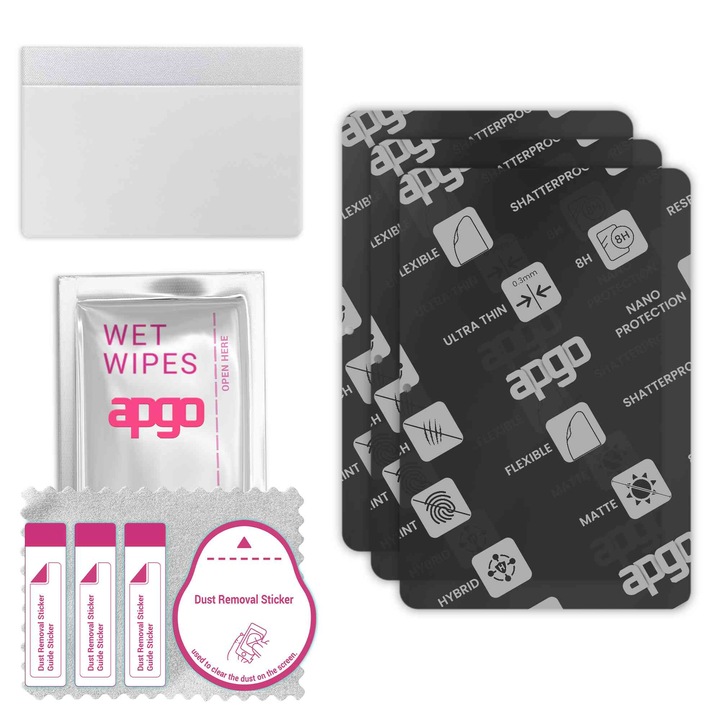 3x apgo MATTE sticla de protectie hibrida compatibila cu TCL NXTPAPER 10s, sticla nano flexibila, inlocuire excellenta pentru sticla temperata