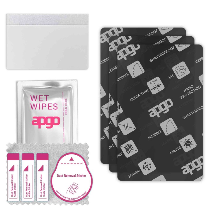 3x apgo MATTE sticla de protectie hibrida compatibila cu TCL 10 TabMax 4G, sticla nano flexibila, inlocuire excellenta pentru sticla temperata