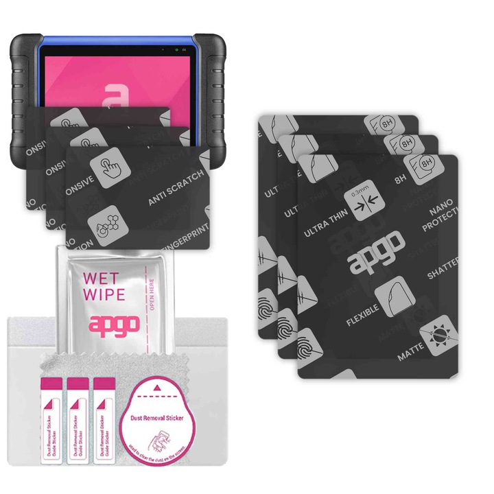 3x apgo MATTE sticla de protectie hibrida compatibila cu Autel MaxiIM IM508S, sticla nano flexibila, inlocuire excellenta pentru sticla temperata