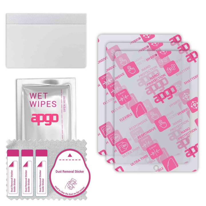 3x apgo Ultra-Clear Hybrid sticla protectoare compatibila cu Apple iPad Pro 10.5 (2017), sticla nano flexibila, inlocuire excelenta pentru sticla temperata