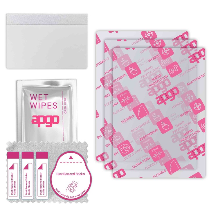 3x apgo Ultra-Clear Hybrid védőüveg KOBO Elipsa 2E-vel kompatibilis, rugalmas nanoüveg, kiválóan helyettesíti az edzett üveget