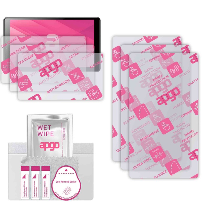 3x apgo Ultra-Clear Hybrid sticla protectoare compatibila cu Pioneer SPH-EVO93DAB-UNI2, sticla nano flexibila, inlocuire excelenta pentru sticla temperata