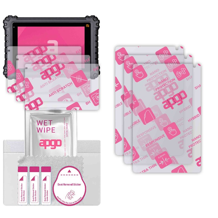 3x apgo Ultra-Clear Hybrid sticla protectoare compatibila cu Autel MS906 PRO TS, sticla nano flexibila, inlocuire excelenta pentru sticla temperata