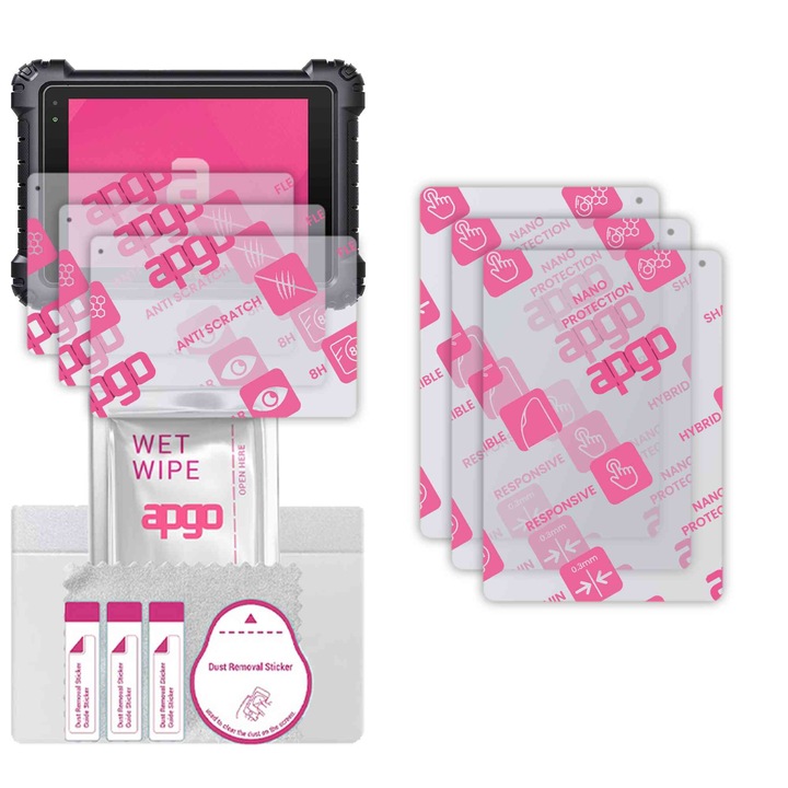 3x apgo Ultra-Clear Hybrid sticla protectoare compatibila cu Autel MaxiDAS DS900, sticla nano flexibila, inlocuire excelenta pentru sticla temperata